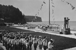 Пионеры на торжественном построении в детском лагере «Орленок», 1968 год