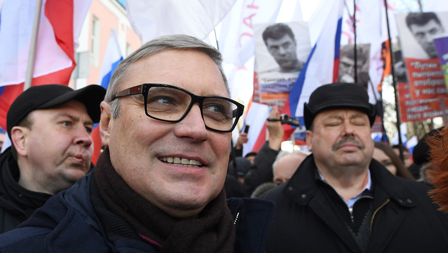 Председатель Партии народной свободы (ПАРНАС) Михаил Касьянов на «Марше памяти Бориса Немцова»