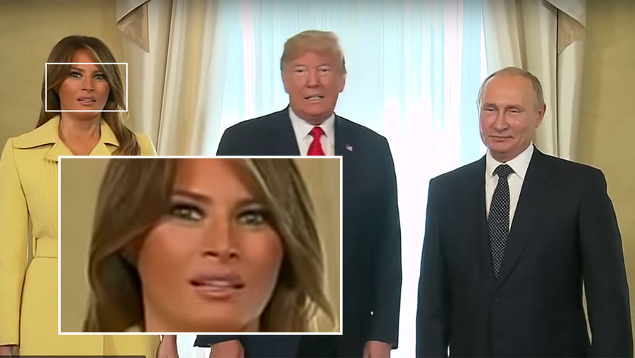 Первая леди США Меланья Трамп, президент США Дональд Трамп и президент России Владимир Путин во время встречи в&nbsp;Хельсинки, 16 июля 2018 года