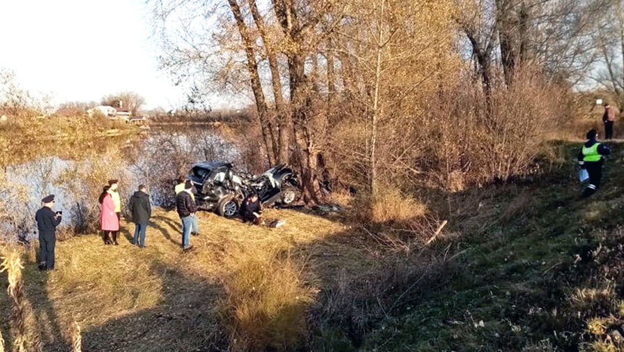 Ситуация на месте ДТП, в котором погиб мэр Абакана Николай Булакин, 14 октября