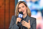 Телеведущая Регина Тодоренко выступает на федеральном просветительском марафоне «Знание.Первые» в Москве, 2024 год