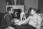 Актеры Василий Ливанов и Виталий Соломин во время разговора, 1982 год