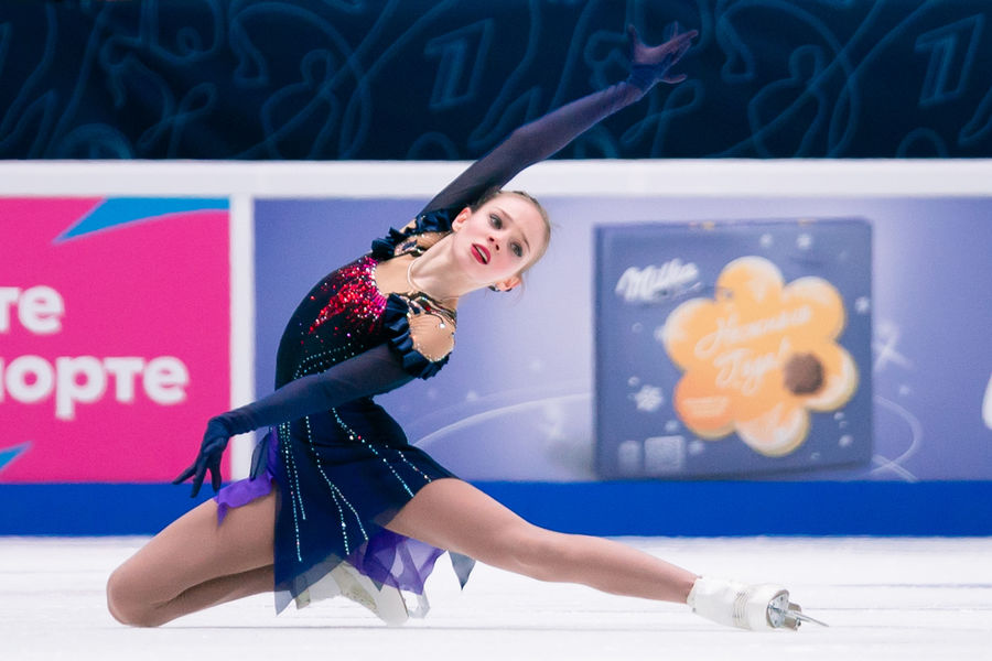 Анастасия Зинина выступает в&nbsp;произвольной программе на&nbsp;чемпионате России &mdash; 2022