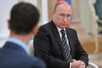 Президент Сирии Башар Асад и президент России Владимир Путин во время встречи в Кремле