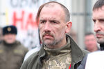Во время акции в поддержку украинской летчицы Надежды Савченко, обвиняемой в убийстве российских журналистов, у здания посольства России в Киеве