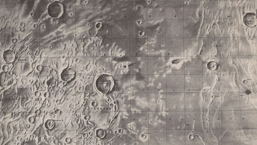 Карта участка Луны, на&nbsp;котором совершила мягкую посадку станция «Луна-9».