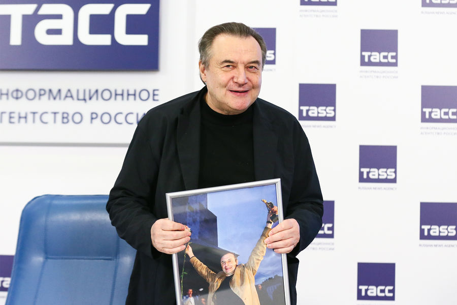 Кинорежиссер, продюсер Алексей Учитель во время пресс-конференции, приуроченной к&nbsp;его 70-летнему юбилею и 30&nbsp;годам со дня основания киностудии &laquo;РОК&raquo;, 30&nbsp;августа 2021&nbsp;года