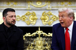 Президент США Дональд Трамп и президент Украины Владимир Зеленский во время встречи в Белом доме, 18 августа 2025 года
