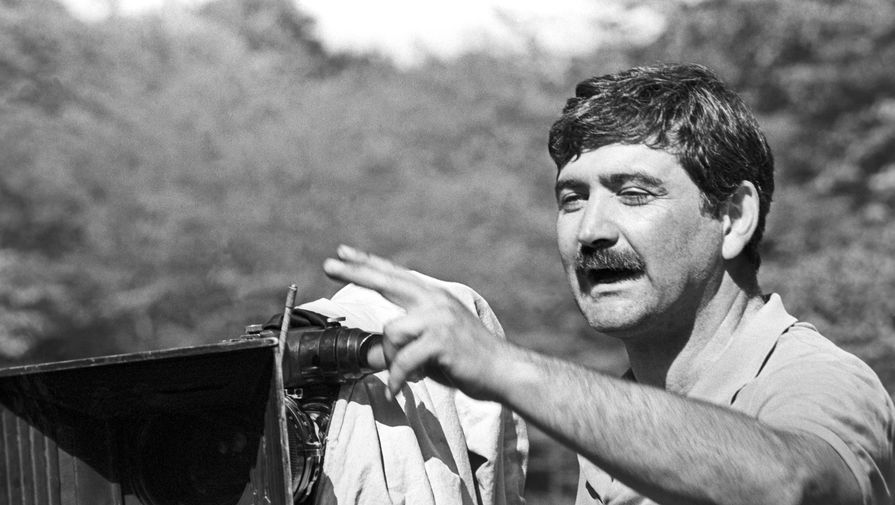Георгий Шенгелая на съемках фильма «Хареба и Гоги» в Грузии, 1986 год