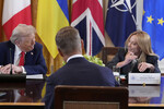 Президент США Дональд Трамп (слева) и премьер-министр Италии Джорджа Мелони во время переговоров с участием европейских лидеров в Белом доме, США, 18 августа 2025 года
