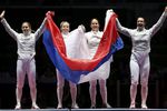 Российские саблистки в финале Олимпиады-2016 победили украинок — 45:30. Софья Великая, Яна Егорян, Юлия Гаврилова и Екатерина Дьяченко принесли России шестую золотую медаль