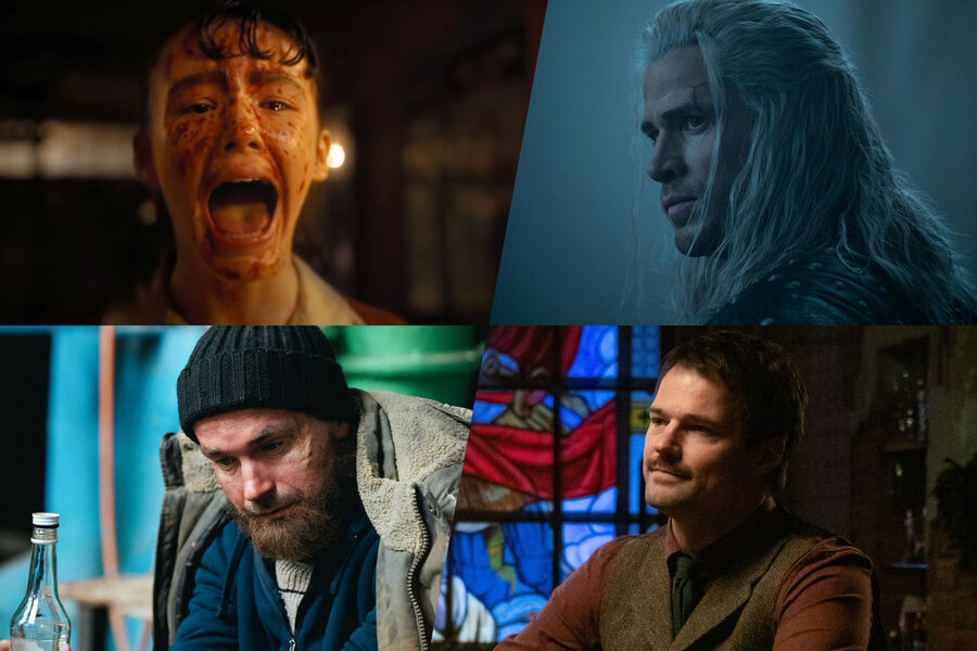 Кадры из&nbsp;сериалов: <b>«Оно: Добро пожаловать в&nbsp;Дерри» (It: Welcome to Derry)</b>, <b>«Ведьмак» (The Witcher)</b>, <b>«Камбэк»</b>, <b>«Бар «Один звонок»</b>