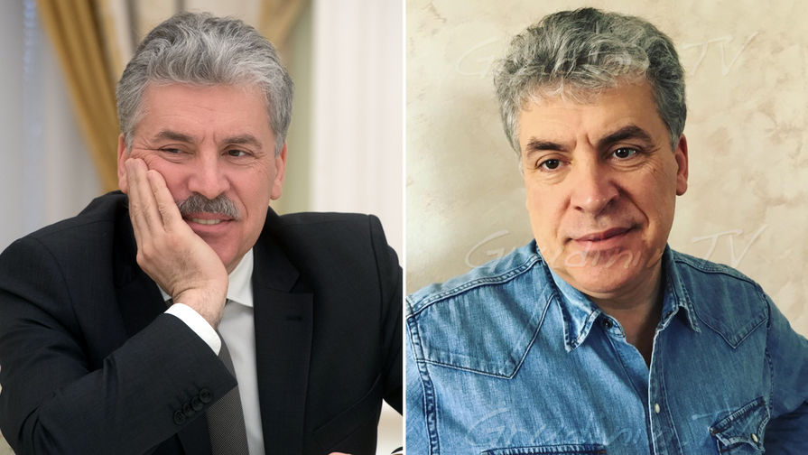 Павел Грудинин с&nbsp;усами (слева) и без&nbsp;усов (справа)