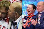 На фотографиях фигурист Евгений Плющенко и фигуристка Елизавета Туктамышева с тренером Алексеем Мишиным 