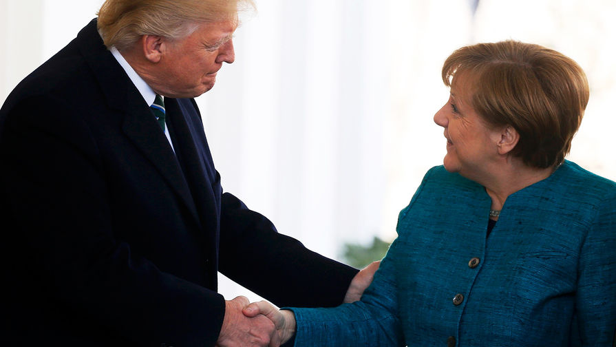Дональд Трамп во время встречи с&nbsp;Ангелой Меркель в&nbsp;Белом доме