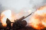 Ополченец ДНР на передовой в окрестностях Дебальцево Донецкой области