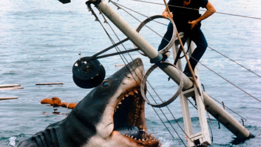 Тяжелее всего дались <a href="https://tvkinoradio.ru/article/article3480-kak-eto-snyato-chelyusti" target="_blank"><b>морские сцены</b></a> охоты на&nbsp;водного хищника, составлявшие почти треть фильма. Для&nbsp;их съемок в&nbsp;море выходило четырнадцать судов с&nbsp;актерами, группой, в&nbsp;том числе водолазами, и оборудованием.