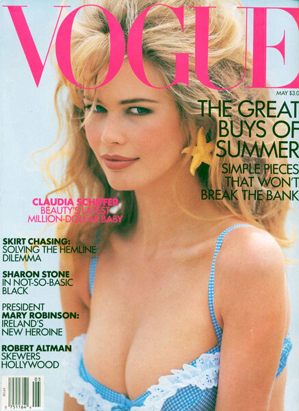 В&nbsp;том же 1992-м она появилась в&nbsp;числе 10&nbsp;моделей, украсивших обложку Vogue по&nbsp;случаю 100-летия журнала. В&nbsp;общей сложности число обложек журналов с&nbsp;Клаудией Шиффер превышает 1000.