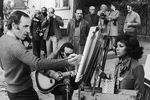 Шарль Азнавур и американская актриса Дайан Кэрролл в Париже, 1972 год