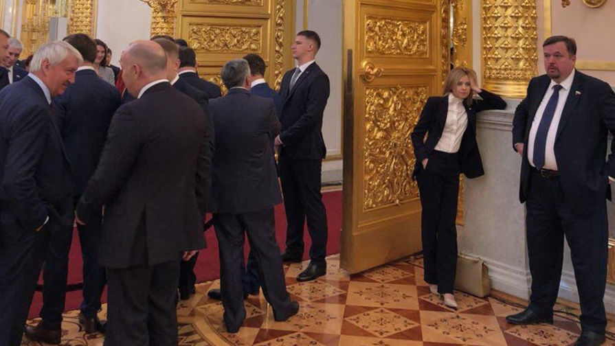 Депутат Государственной Думы Наталья Поклонская на церемонии инаугурации Владимира Путина на четвертый президентский срок в Кремле, 7 мая 2018 года (оригинал фотографии)