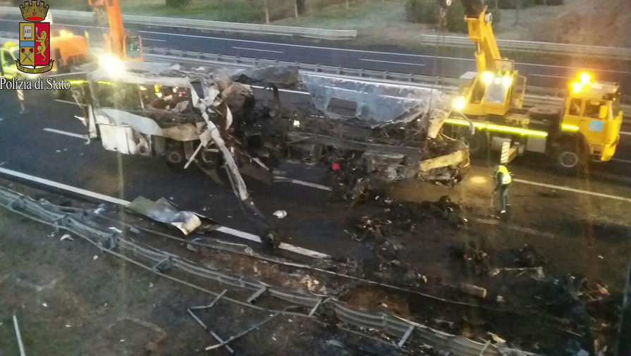 На&nbsp;месте ДТП с&nbsp;участием автобуса с&nbsp;детьми в&nbsp;Вероне. 21&nbsp;января 2017&nbsp;года