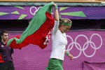 Виктория Азаренко с флагом Белоруссии