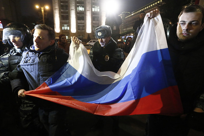 Задержание участников несанкционированного митинга в поддержку «узников Болотной» на Манежной площади