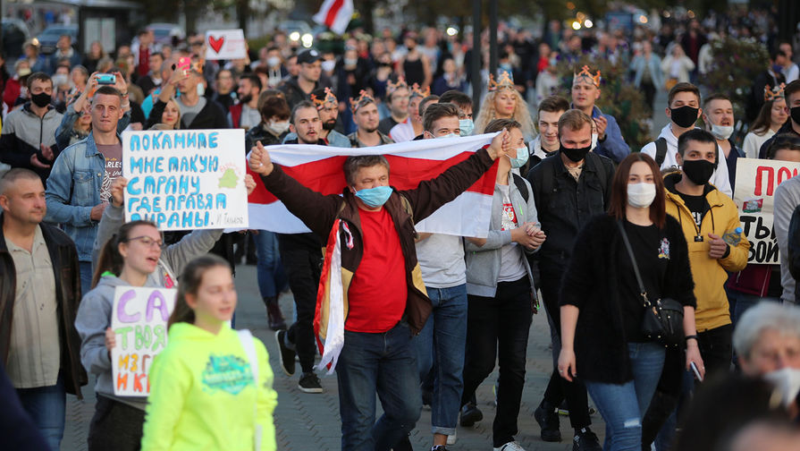 Акция протеста в Минске после инаугурации Лукашенко на пост президента, 23 сентября 2020 года