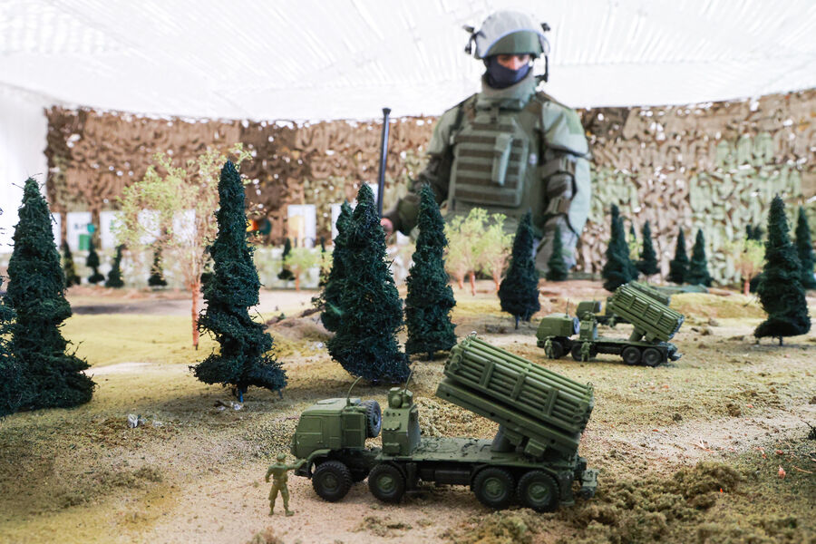 Макет боевой работы расчетов на&nbsp;Международном военно-техническом форуме &laquo;Армия-2023&raquo; на&nbsp;территории Конгрессно-выставочного центра военно-патриотического парка «Патриот&raquo;, 14&nbsp;августа 2023&nbsp;год