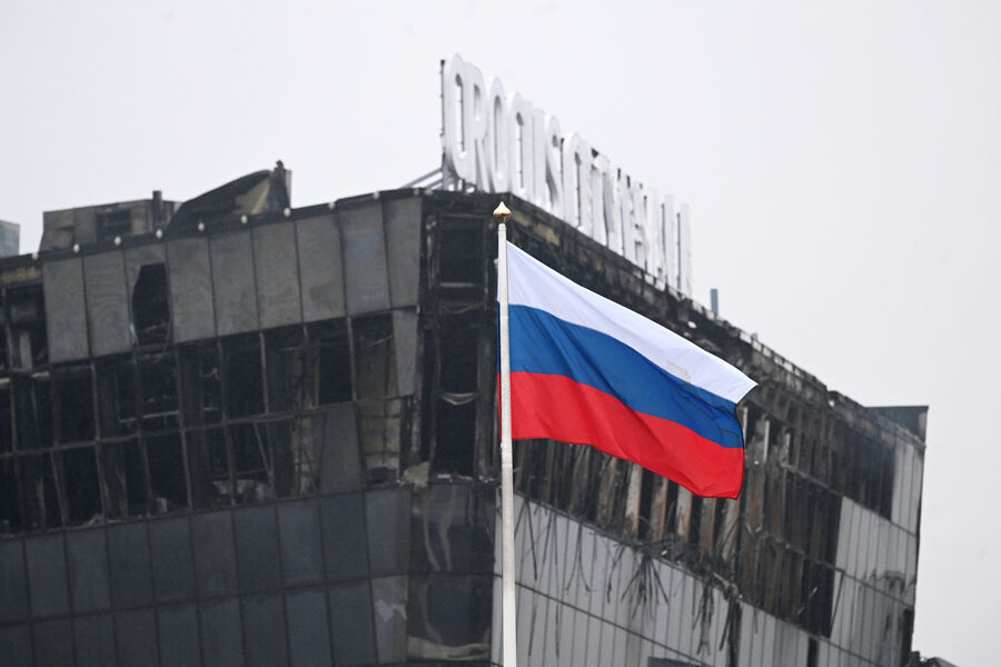 Концертный зал &laquo;Крокус Сити Холл&raquo;, где произошла стрельба и начался пожар, 23&nbsp;марта 2024&nbsp;года