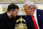 Президент Украины Владимир Зеленский и президент США Дональд Трамп во время встречи в Белом доме, 18 августа 2025 года