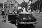 Маршрутное такси-кабриолет ЗИС-110Б на Театральной площади, 1950-е годы