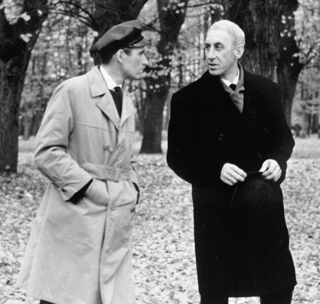 В&nbsp;1967 году Басов снял четырехсерийный фильм «Щит и меч» по&nbsp;собственному сценарию и сыграл в&nbsp;нем разведчика Бруно. Фильм посмотрели более 200&nbsp;млн зрителей.
<br><br>
<b>На фото:</b> Станислав Любшин (слева) в&nbsp;роли Йогана Вайса и Владимир Басов в&nbsp;роли Бруно (справа) в&nbsp;фильме &laquo;Щит и меч&raquo; (1967)