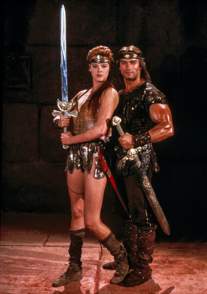 Бригитта Нильсен и Арнольд Шварценеггер в&nbsp;фильме &laquo;Рыжая Соня&raquo;, 1984&nbsp;год