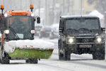 Москва во время снегопада, 13 февраля 2021 года