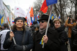 Ирина Прохорова и Андрей Макаревич (признан в РФ иностранным агентом) на «Марше мира» в Москве