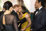 Принц Гарри, Меган Маркл, певица Бейонсе и ее супруг рэпер Jay-Z на премьере «Короля Льва» в Лондоне, 14 июля 2019 года