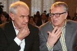 Сергей Гармаш и лидер ЛДПР Владимир Жириновский во время «Пионерских чтений» журнала «Русский пионер» в демонстрационном зале ГУМа, 2015 год