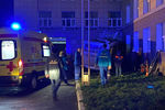 На&nbsp;месте ДТП, где пассажирский автобус врезался в&nbsp;здание Новгородского госуниверситета, 4 ноября 2020 года