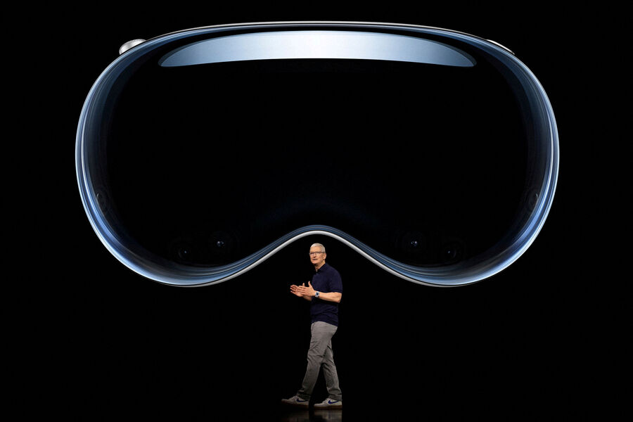 Гендиректор Apple Тим Кук на&nbsp;презентации новинок компании в&nbsp;рамках конференции разработчиков Worldwide Developers Conference, 5&nbsp;июня 2023&nbsp;года