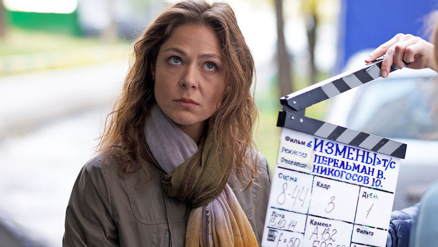 Елена Лядова на съемках сериала «Измены»