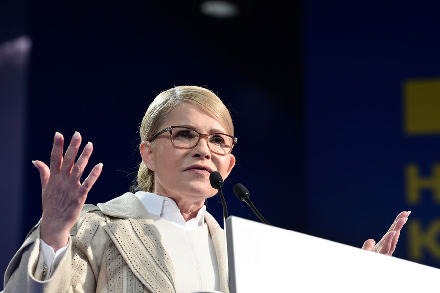 Кандидат в&nbsp;президенты Украины Юлия Тимошенко во время акции &laquo;Украина выбирает изменения&raquo; в&nbsp;Киеве, 29&nbsp;марта 2019&nbsp;года