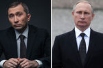 Пародист Дмитрий Грачев и президент России Владимир Путин (коллаж)