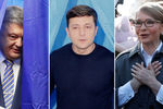 Кандидаты в президенты Украины: Юлия Тимошенко, Владимир Зеленский, Петр Порошенко, коллаж «Газеты.Ru»