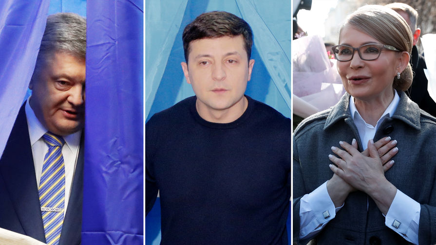 Кандидаты в президенты Украины: Юлия Тимошенко, Владимир Зеленский, Петр Порошенко, коллаж «Газеты.Ru»