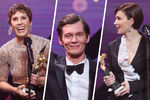 Победители 20-й кинопремии «Золотой Орел» Актрисы Ирина Горбачева и Александра Урсуляк и актер Филипп Янковский