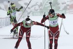Норвежка Сюнноеве Золемдаль предает эстафету Туре Бергер