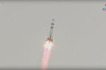 Кадр из трансляции запуска ракеты «Союз-2.1а» с кораблем «Прогресс МС-08» с космодрома Байконур, 13 февраля 2018 года