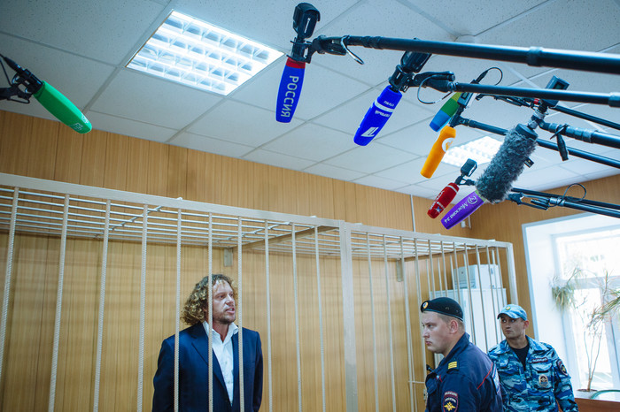 Бизнесмен Сергей Полонский в&nbsp;Тверском районном суде на&nbsp;рассмотрении ходатайства следствия о&nbsp;продлении ареста