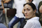 Супруга оппозиционера Сергея Удальцова Анастасия во время пресс-конференции в Москве, 10 августа 2017 года